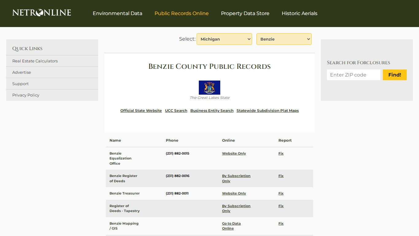 Benzie County Public Records - NETROnline.com